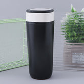 Kuber Industries Pack of 4 Anti-Fall Insulated Coffee Tumbler with Suction Bottom | Leak-Proof Stainless Steel Tumbler | Coffee Tumbler with Lid and Handle | 480 ML | Black